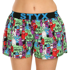  Női bő szárú boxeralsók Styx art sportos gumipánt szörnyek (T1555) XL