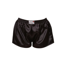 Női bő szárú boxeralsók Styx klasszikus gumipánt szatén fekete (L960) XL női alsó