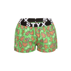  Női bő szárú boxeralsók Styx művészet sportos gumipánt karácsonyi mézeskalács (T1753) XXL