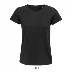  Női CRUSADER  organikus pamutból készült rövid ujjú póló , SOLS SO03581, Deep Black-2XL