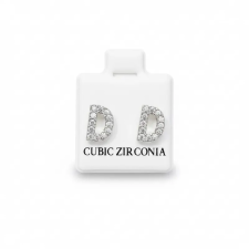  Női fülbevaló ezüst szín strasszköves D betű fülbevaló
