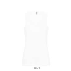  Női JANE ujjatlan pamut póló-trikó, SOLS SO11475, White-S