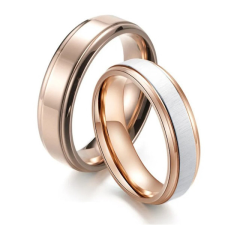  Női karikagyűrű, nemesacél, rózsaarany, 8-as méret gyűrű