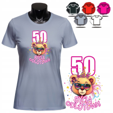  NŐI NYOMTATOTT PÓLÓ - 50. ÉVFORDULÓS DESIGN AJÁNDÉK - L női póló