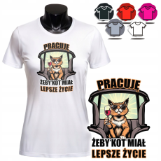  NŐI NYOMTATOTT PÓLÓ - I WORK CAT HAD A BETTER LIFE - L