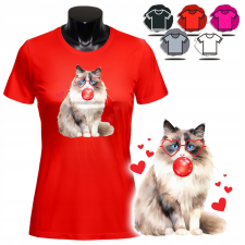 NŐI NYOMTATOTT PÓLÓ - RAGDOLL RÁGÓGUMI MACSKA DIZÁJN - XL női póló