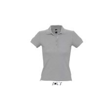  Női PEOPLE rövid ujjú galléros póló, SOLS SO11310, Grey Melange-2XL női póló