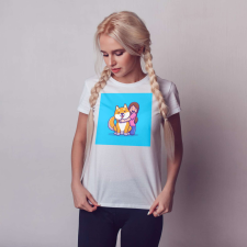  Női Póló - Lány és Kutya - Egyedi Design ajándéktárgy