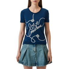  Női póló Love Moschino W4H1939 XS INTL kék