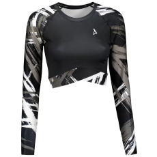  Női prémium, hosszú ujjú funkcionális crop felső ALTISPORT VOJ/ALW039TR04 FEKETE-FEHÉR méret: XL