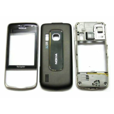 Nokia 6210 Nav elő+akkuf+köz, Előlap, fekete mobiltelefon, tablet alkatrész