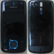 Nokia 6600 Sl elő+akkuf, Előlap, kék mobiltelefon, tablet alkatrész