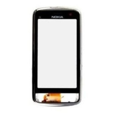 Nokia C6-01, Érintőplexi, (+előlap), ezüst mobiltelefon, tablet alkatrész