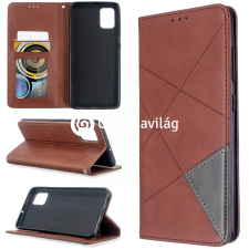 Nokia Nokia 1 Plus, Oldalra nyíló tok, stand, geometria minta, Wooze DesignBook, barna tok és táska