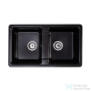 Nolen Lunart Nolen 79,5x46 cm-es öntött gránit mosogató medence szifon nélkül,Midnight black 5999861632312