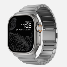 Nomad Titanium Apple Watch S4/S5/S6/S7/S8/S9/SE/Ultra Fém Szíj 42/44/45/49mm - Ezüst (NM1A4HSXT0) okosóra kellék