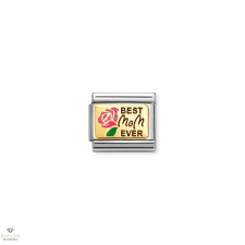Nomination &quot;Best Mom Ever rózsával&quot; charm - 030289-15 medál