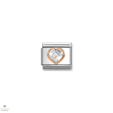 Nomination &quot;Fehér szív&quot; charm - 430607-010 medál