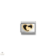 Nomination &quot;Fekete-arany szív&quot; charm - 030283-26 medál