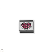 Nomination &quot;Rózsaszín köves szív&quot; charm - 330323-06 medál