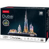 Noname CUBICFUN 3D puzzle játék 182 darabos CityLine Dubaj 3D LED világítással (306-20523)