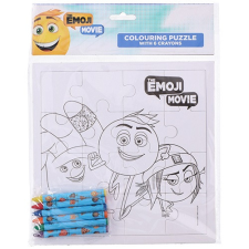 Noname Színezhető puzzle 16db-os + 6db zsírkréta Emoji kréta