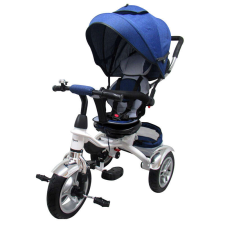 Noname Tricikli felfújható kerékkel, szülőkaros tricikli gyerekeknek, farmer kék tricikli