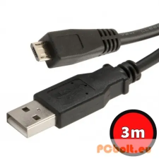 Noname USB 2.0 A-MicroB 3m kábel és adapter