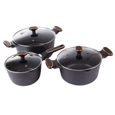 Nonbrand Alumínium tapadás mentes edénykészlet, fekete - 8db edény