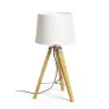 Nonbrand ALVIS/AMBITUS 30 asztali lámpa  Polycotton fehér/bambusz 230V LED E27 15W