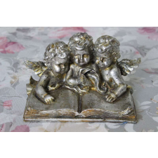 Nonbrand Antik ezüst angyalok az élet könyvén 16cm karácsonyi dekoráció