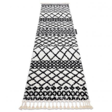 Nonbrand Berber SAFI Futószőnyeg - Fehér-Fekete Geometrikus - 60x300 cm lakástextília