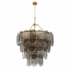 Nonbrand Dakota csillár függő üveglapokkal Arany/füst üveg 67x100 cm világítás