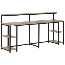 Nonbrand dupla íróasztal, MDF / fém, 200x53x100 cm, fekete / barna íróasztal