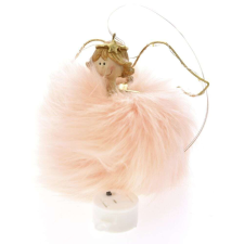 Nonbrand Fényes angyalfa dísz, rózsaszín, 14 cm karácsonyfadísz