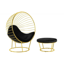 Nonbrand GABBIA STAND karosszék arany színben lábtartóval bútor