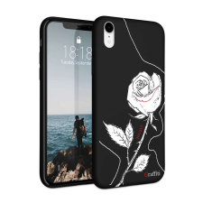 Nonbrand Graffiti iPhone XR Szilikon Tok - Fehér Rózsa tok és táska