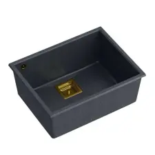 Nonbrand gránit mosogató DAVID 50 Black Metallic mosogatótálca