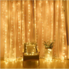 Nonbrand Karácsonyi fényfüzér, Függöny típus, IP44, 10 m x 2 m, 1200 LED, Meleg fehér, vakuval, Transzformátor távirányítóval, Összeköthető, 5 m-es hosszabbítóval, Átlátszó vezeték, Beltéri/Kültéri, F