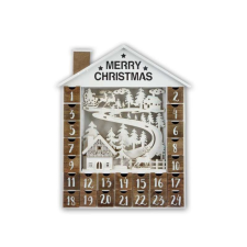 Nonbrand LEDes világító adventi naptár 31x38cm karácsonyi dekoráció