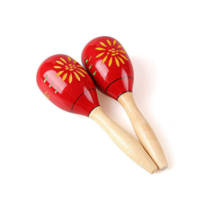 Nonbrand Maracas (virágmintás) - piros - közepes játékhangszer