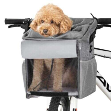 Nonbrand Navaris kerékpár kisállat hátizsák, poliészter, szürke, 54595.22 macskabútor