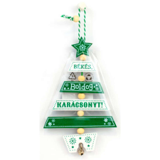 Nonbrand Névre szóló karácsonyfadísz - Békés Boldog Karácsonyt! - Kitölthető - Zöld karácsonyfadísz