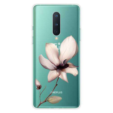 Nonbrand OnePlus 8 Virágminta Átlátszó Szilikon Tok tok és táska