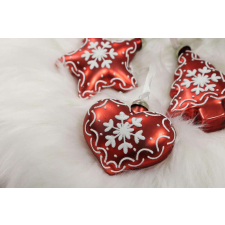 Nonbrand Piros karácsonyi mézeskalács díszek 3-szett karácsonyfadísz
