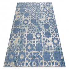 Nonbrand SOLE D3881 Geometrikus Szőnyeg - Kék/Bézs - 80x250 cm lakástextília