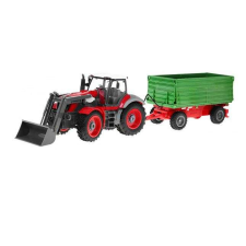 Nonbrand Távirányítós traktor piros színben, zöld pótkocsival távirányítós modell