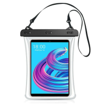 Nonbrand Univerzális vízálló védőtok tablet és okostelefonhoz, 12″ méretig, átlátszó-fekete tok és táska