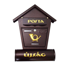 Nonbrand Utcai postaláda újságtartóval - barna postaláda