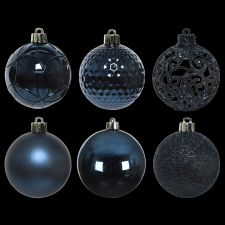 Norand KARÁCSONYFADÍSZ GÖMB SZETT 37 DB-OS ÉJKÉK karácsonyfadísz